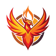 Charming Phoenix Illustration Logo Concept on White Background

