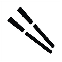 Chopsticks Flat Icon on White Background Minimalist Asian Dining Illustration

