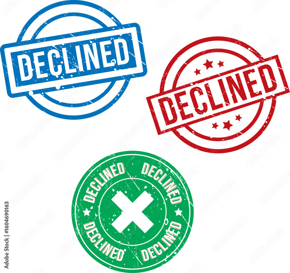 Fototapete declined different types color stamp seal typography vector design
