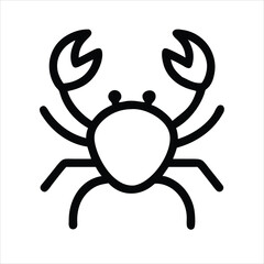 Crab Line Art Icon for Food Apps and Websites – Minimalist Seafood Illustration

