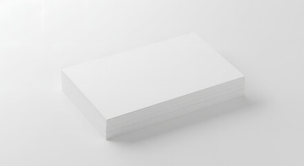 Fototapeta premium Clean stack of blank white paper cards ready for professional branding design or marketing personalization
