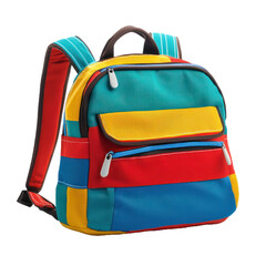 A kid backpack with cartoon design, isolated isolated on transparency background