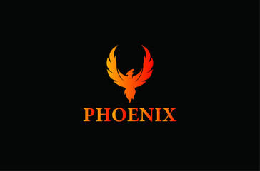  Fiery Phoenix Wings Logo