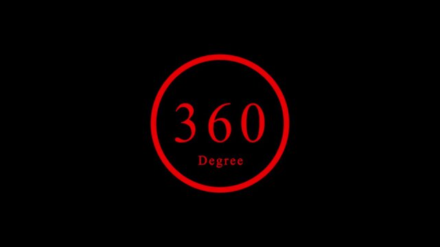 360 Degree red color view animation with black color screen.