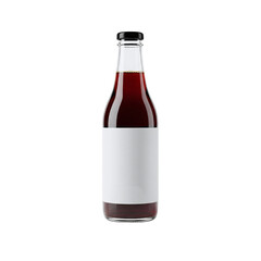 Red juice bottle with a blank label mockup
