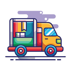 Minimalist Delivery Truck Icon - Clean Color Vector for Logistics & Shipping
