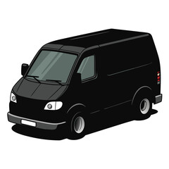 Minimalist Delivery Van with Parcel - Shipping & Logistics Silhouette Vector Icon