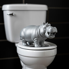 Unbreakable Hippo: Reliable Investment Assurance on a White Background.