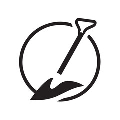 Minimalist project hoe logo with white background