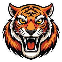 Tiger head vector illustration for a powerful wild animal mascot or tattoo