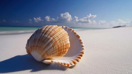 Seashell on a pristine beach