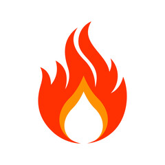 Bold Fire Icon with Red and Orange Colors