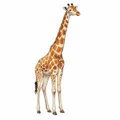 Obraz premium Majestic giraffe standing isolated on a clean white background studio shot wildlife animal