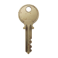 Old rusty or tarnished brass key
