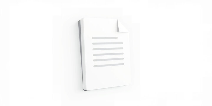 A white sheet of paper with lines on it is shown against a white background in a studio shot