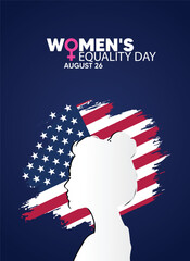 Women's Equality Day August 26 vector poster
