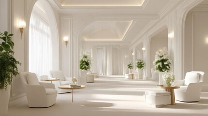 Elegant White Lobby Interior Design