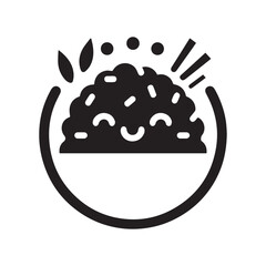 Minimalist fried rice logo with white background