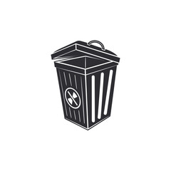 Trash bin icon isolated on white background recycling and waste container symbol illustration