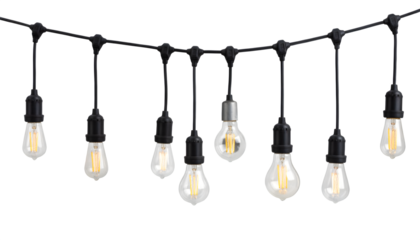 light bulb on black background