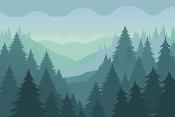Fototapeta premium forest in mountains