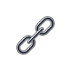 Simple stylized icon of a two link chain