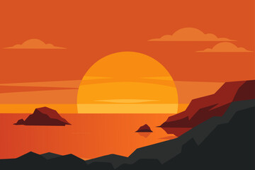 Obraz premium sunset in the mountains