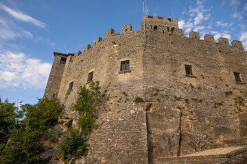 Scenic View of San Marino &ndash; Historic Architecture and Mountain Landscape. One of the smallest countries in the world, located in the heart of Italy. Travel concept in Europe