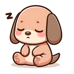 Obraz premium Cartoon Dachshund Dog in Sleepy Expression.