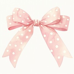 Pink polka dot ribbon bow