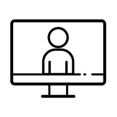 Online presence, digital user display - vector icon