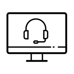Online voice communication, internet calls - vector icon