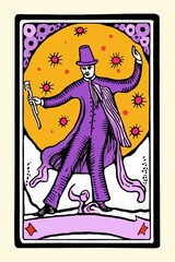 The magician illustration purple tarot.