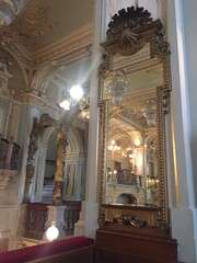 Budapest, Hungary - July 27, 2017: New York Cafe in the New York Palace building on the Grand Boulevard in Budapest and the five-star Anantara Hotel.