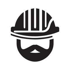 Minimalist project helmet logo with white background