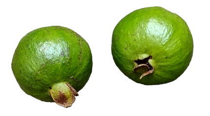 a pair of guava isolated on a transparent background