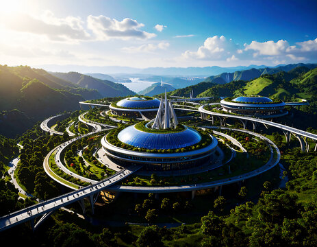 建物の中核を担うのは、合成DNAベースの情報伝達網。DNA構造を用いたナノプロセッサが患者の情報を光ファイバーの代わりに伝達し、診断・治療が細胞レベルで同期的に進行する都市景観