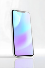 Glossy modern smartphone with blank display, isolated on white. Ideal for UI/UX design previews, mobile app mockups, and tech branding.