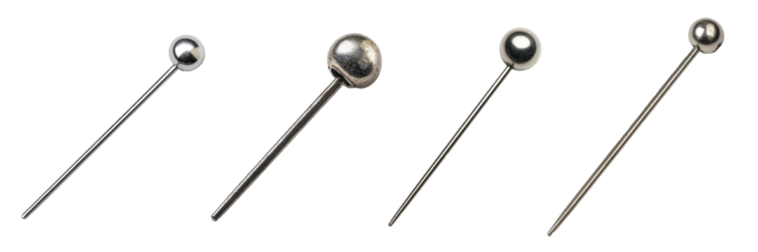 A single piece of Pin isolated on transparency background