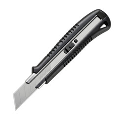 Black Plastic Utility Knife with Metal Blade.