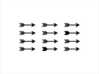 Naklejka premium Curve arrow set vector illustration