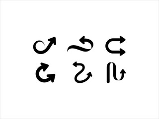 Curve arrow set vector illustration