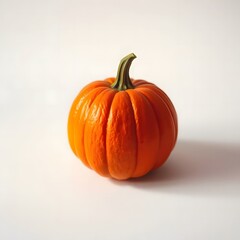 Obraz premium Vibrant Orange Pumpkin on White Background Autumn Harvest Stock Photo