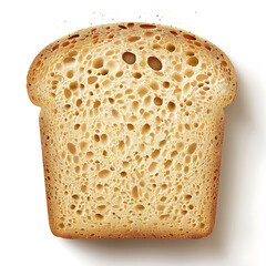Slice of Toasted Bread with Visible Air Holes