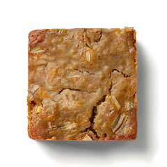 Square Slice of Moist Banana Bread with Visible Nuts and Crumbly Texture