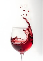 Elegant Red Wine Splash in Glass - A Luxurious Beverage Moment