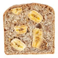 Slice of Whole Grain Bread Topped with Banana Slices