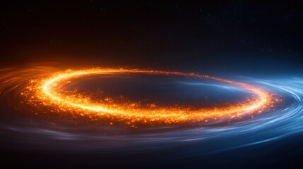 Fiery ring in cosmic swirl