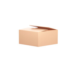 Partially Opened Light Peach Cardboard Box; Minimalist Product Packaging Mockup