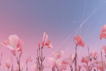 Obraz premium captivating homepage background design featuring ultrathin lines illustrating flora and fauna